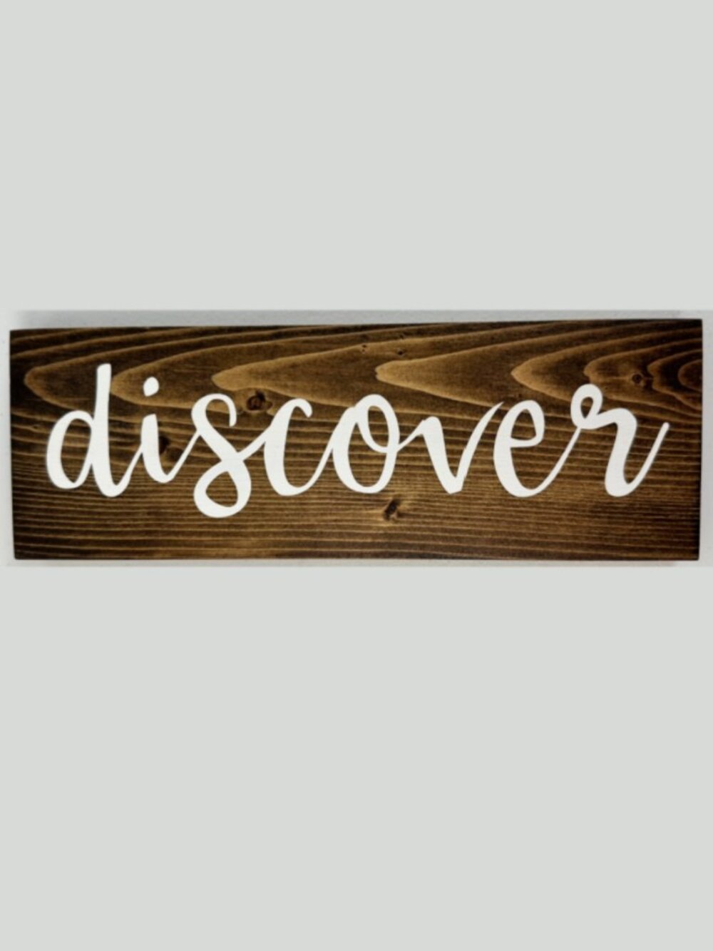 "Discover " Word of the Year Sign Wood Handcrafted Shelf Sitter Office Decor